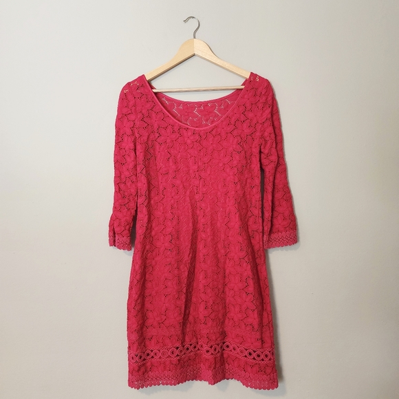 Pink Lace Dress by Laundry by Shelli Segal Size 6 - Picture 6 of 8